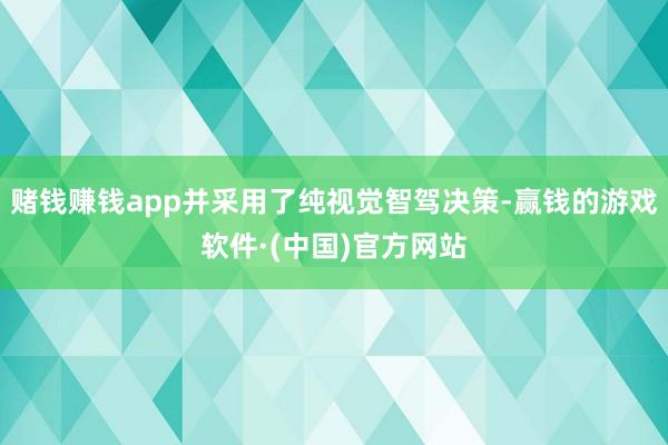赌钱赚钱app并采用了纯视觉智驾决策-赢钱的游戏软件·(中国)官方网站