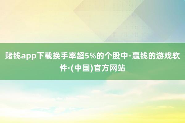 赌钱app下载换手率超5%的个股中-赢钱的游戏软件·(中国)官方网站