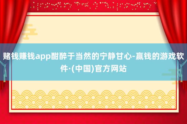 赌钱赚钱app酣醉于当然的宁静甘心-赢钱的游戏软件·(中国)官方网站