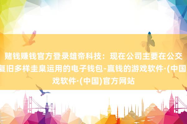 赌钱赚钱官方登录雄帝科技：现在公司主要在公交支付畛域复旧多样圭臬运用的电子钱包-赢钱的游戏软件·(中国)官方网站