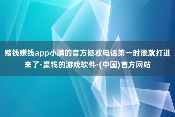 赌钱赚钱app小鹏的官方拯救电话第一时辰就打进来了-赢钱的游戏软件·(中国)官方网站