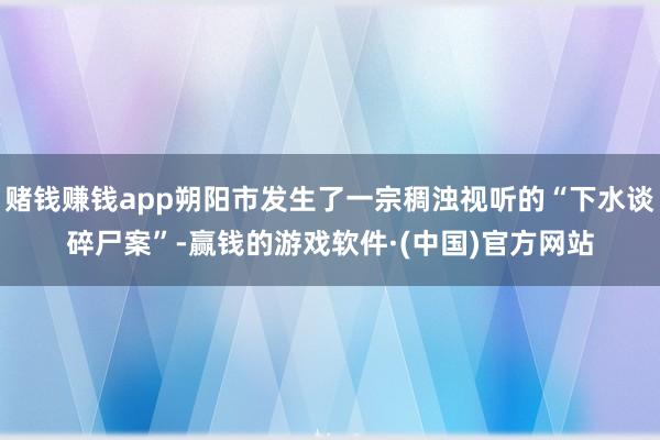 赌钱赚钱app朔阳市发生了一宗稠浊视听的“下水谈碎尸案”-赢钱的游戏软件·(中国)官方网站